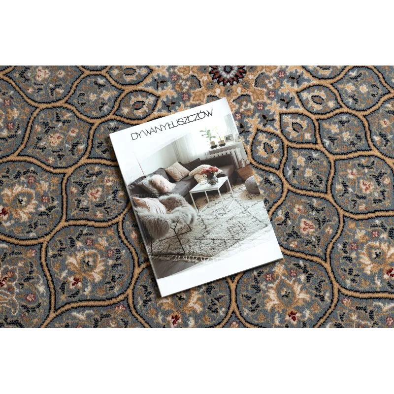 Alfombra NAIN Roseta, azul y beige, perfecta para la sala de estar