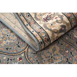 Alfombra NAIN Roseta, ideal para el jardín, en azul y beige