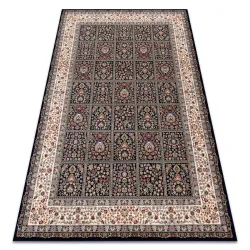 Alfombra NAIN Flores, marco 1181/51011 azul oscuro / beige