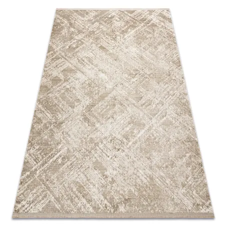 Alfombra moderna DUKE 51541 beige, muy suave, diseño geométrico para sala de estar