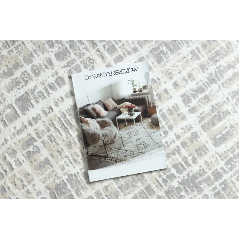 Adición elegante para la decoración del hogar, alfombra moderna crema y gris