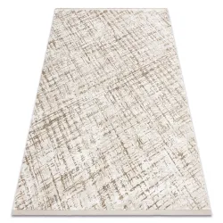 Alfombra moderna DUKE 51550 beige / crema - Conducción, estructurada, muy suave, flecos