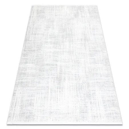 Alfombra moderna DUKE A0357 crema, muy suave y estructurada con flecos