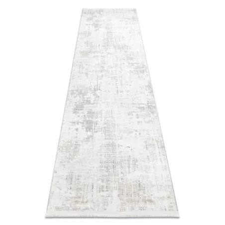 Alfombra moderna DUKE 51374 crema, muy suave y estructurada con flecos