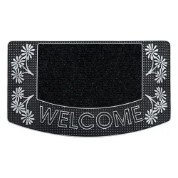 Alfombra BH 224W Welcome, antideslizante, exterior, interior, sobre goma - plata