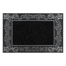 Felpudo BH 219W Welcome, antideslizante, exterior, interior, sobre goma - plata