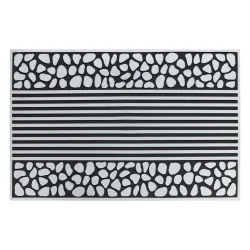 Felpudo BH 701 Piedras, antideslizante, exterior, interior, con goma - plata