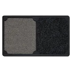 Felpudo BH DM002 Duo con inserto limpiador intercambiable, antideslizante, exterior, interior - plata