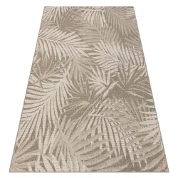 Alfombra de cuerda sisal FLOORLUX 20504 Hojas Selva color gris oscuro / champagne