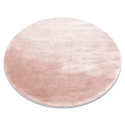 Alfombra VISCO Círculo rosa 8 suave, IMITACIÓN PELAJE DE CONEJO