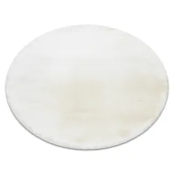 Alfombra moderna TEDDY NEW wool 45 circulo shaggy, felpa, muy gruesa crema