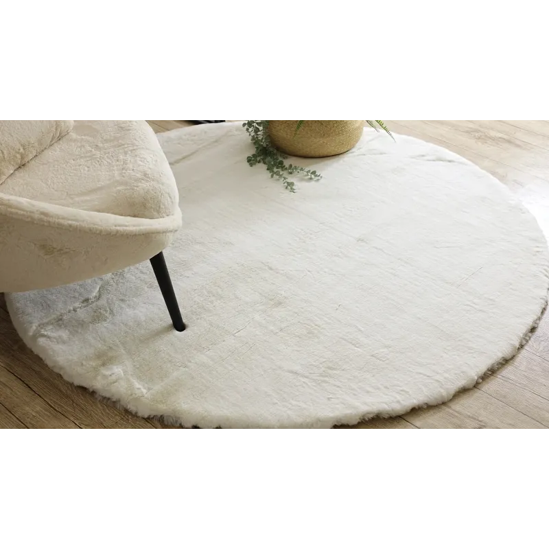 Alfombra moderna TEDDY NEW wool 45 crema, elegante y gruesa