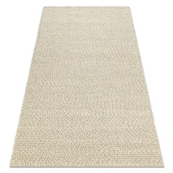 Alfombra de lana TAHAR 99005B crema / gris - TEJIDA A MANO bucle, uniforme
