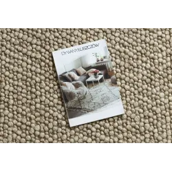 Dywan wełniany TAHAR 99005C beżowy - RĘCZNIE TKANY pętęlkowy, jednolity