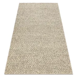Alfombra de lana TAHAR 99005G gris / beige - TEJIDA A MANO bucles, uniforme