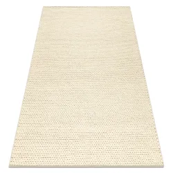 Alfombra de lana TAHAR 99004B crema - TEJIDA A MANO bucles, uniforme
