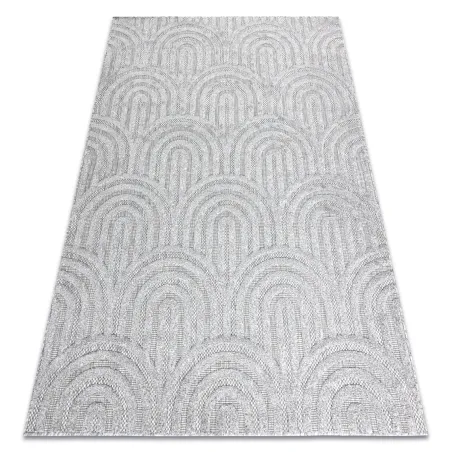 Alfombra SANTO geométrica gris de sisal