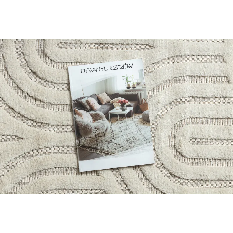 Alfombra elegante de sisal blanca, ideal para el salón