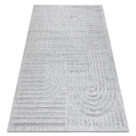 Alfombra SANTO de sisal en gris geométrico, perfecta para espacios contemporáneos