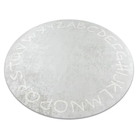 Alfombra ANDRE 2394 circular, antideslizante gris para decorar el salón