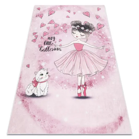 Alfombra BAMBINO 2185 rosa, antideslizante para niños, producto de segunda clase