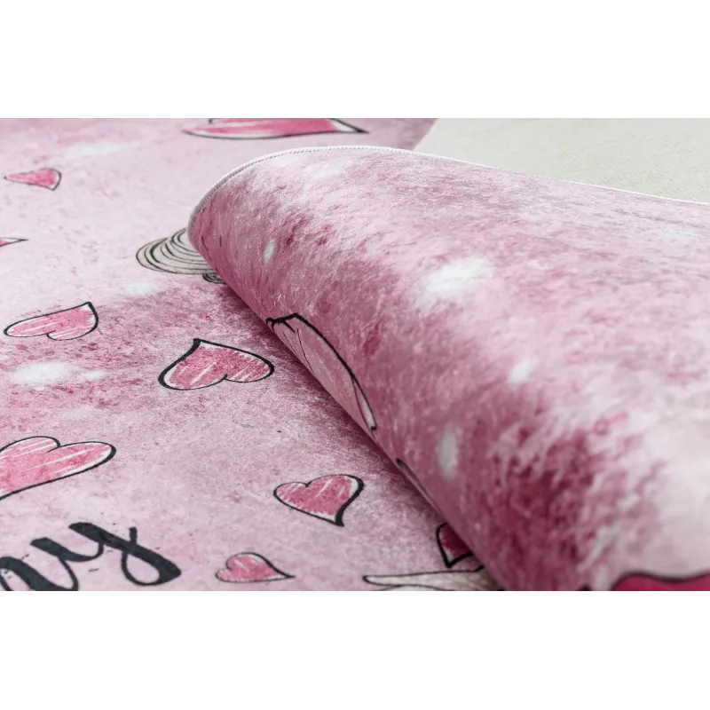 Alfombra suave rosa para niños, antideslizante, ideal para jugar y aprender