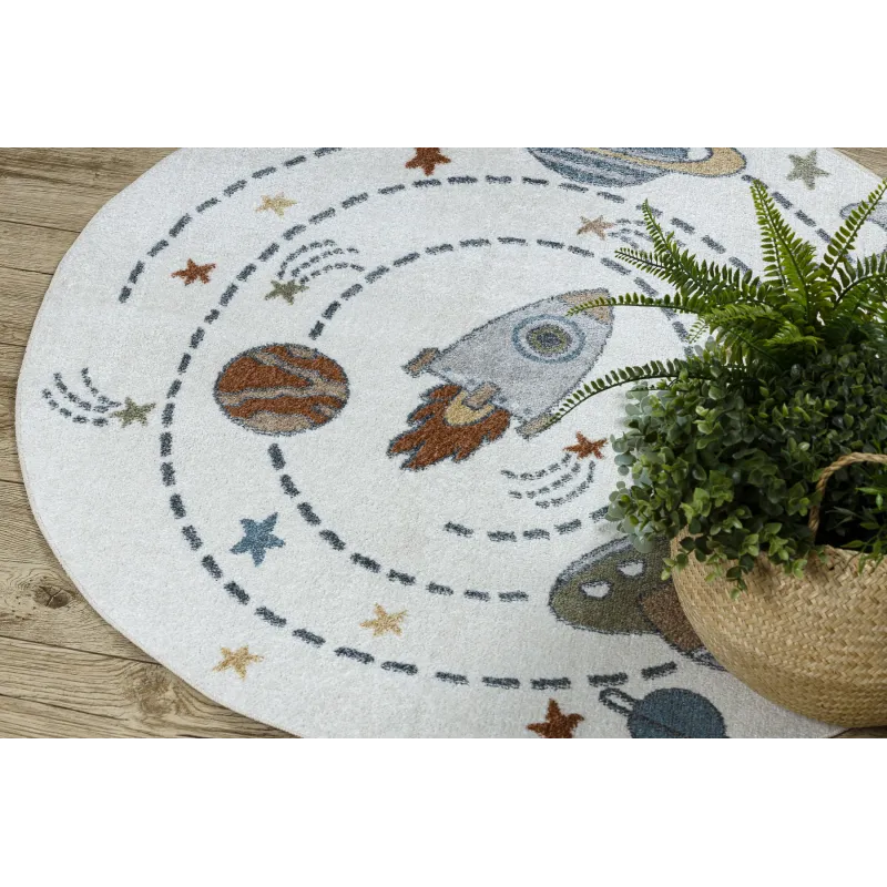 Alfombra moderna en crema y antracita, ideal para la sala de estar