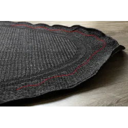 Alfombra negra TIMO 5979, perfecta para exteriores y jardines