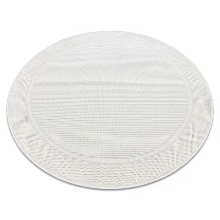 Alfombra circular TIMO 5979 de sisal blanco - PRODUCTO DE SEGUNDA CLASE, ideal para exterior