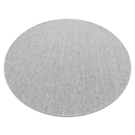 Alfombra circular MIMO 6272 de sisal en gris claro para exterior