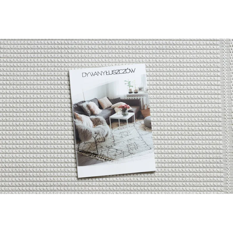 Alfombra TIMO 5979 en color blanco, perfecta para interiores contemporáneos