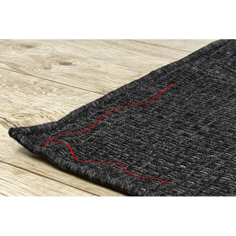 Alfombra TIMO 0000 negra de sisal, complemento elegante para el jardín