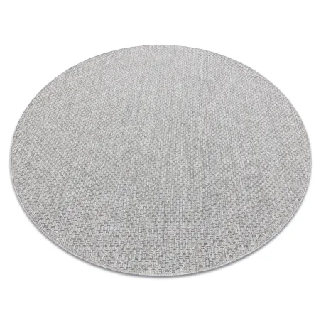 Alfombra circular MIMO 6272 de sisal en color gris claro para exterior