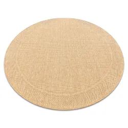 Alfombra MIMO 5979 circulo sisal exterior beige obscuro - PRODUCTO DE SEGUNDA CLASE