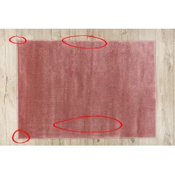 Alfombra SOFTY lisa color rosa, perfecta para salones o dormitorios