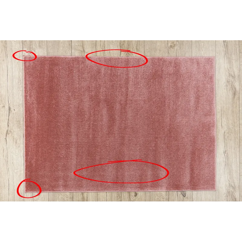 Alfombra SOFTY lisa color rosa, perfecta para salones o dormitorios