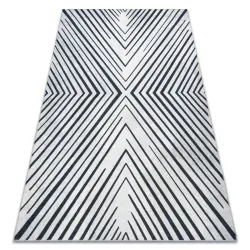 Alfombra lavable ANDRE 2381 Rayas, geometric antideslizante gris / negro - PRODUCTO DE SEGUNDA CLASE
