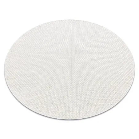 Alfombra TIMO 6272 circular de sisal blanco para exterior, producto de segunda clase