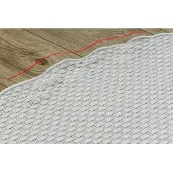 Alfombra TIMO 6272 blanca, ideal para jardines y áreas exteriores elegantes