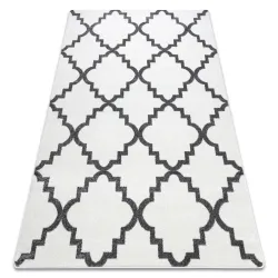 Alfombra SKETCH - F343 Enrejado Trébol marroquí crema / gris - PRODUCTO DE SEGUNDA CLASE