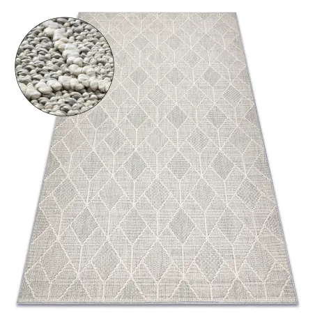 Alfombra JERSEY 19231 gris - geométrico estructural, lazo BOHO, producto de segunda clase
