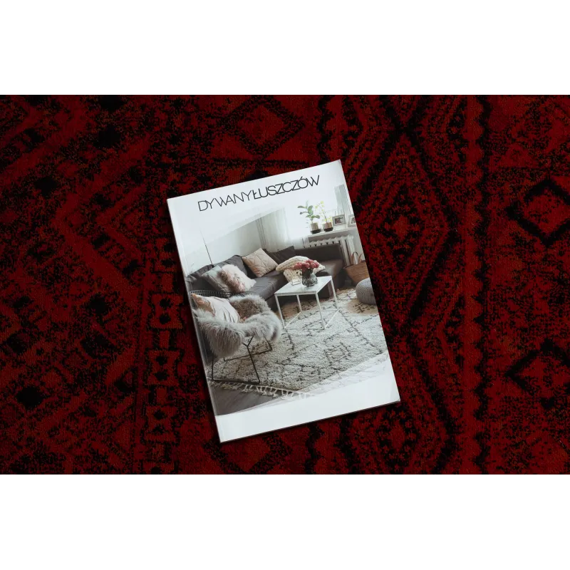 Dywan ORIENT 4722 bordo / czarny Orientalny, z frędzlami 
