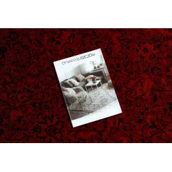 Dywan ORIENT 5125 bordo / czarny Ramka, klasyczny, ornament, z frędzlami 