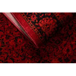 Dywan ORIENT 5125 bordo / czarny Ramka, klasyczny, ornament, z frędzlami 