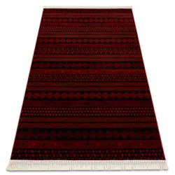 Alfombra ORIENT 5132 burdeos / negro Oriental, con flecos