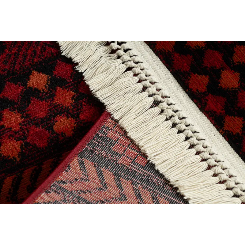 Dywan ORIENT 5132 bordo / czarny Orientalny, z frędzlami 