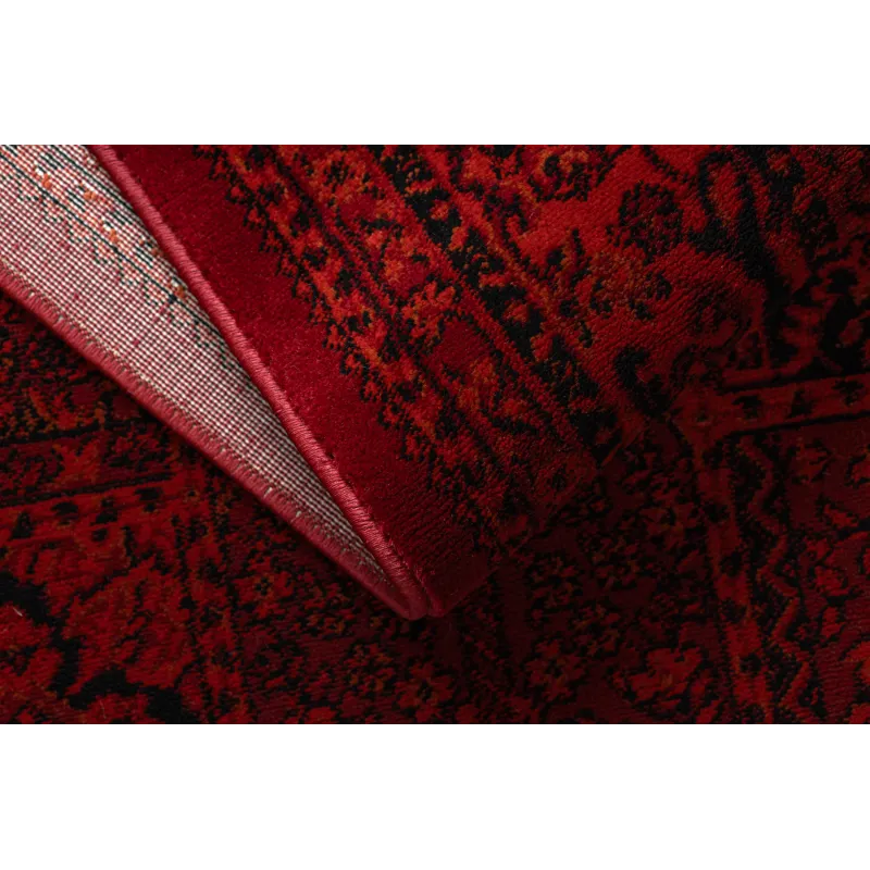Dywan ORIENT 5365 bordo / czarny Ramka, orientalny, z frędzlami 