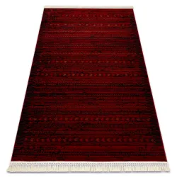 Alfombra ORIENT 5820 burdeos / negro Oriental, rayas con flecos