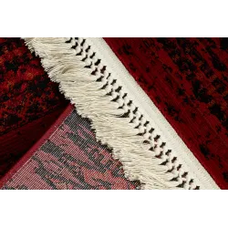 Dywan ORIENT 5820 bordo / czarny Orientalny, pasy z frędzlami 