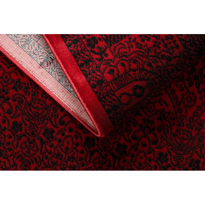 Dywan ORIENT 6039 bordo / czarny Ramka, rozeta, orientalny, z frędzlami 